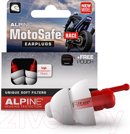 Изображение товара Набор берушей для мотоциклистов Alpine Hearing Protection MotoSafe Race Minigrip / 111.23.111