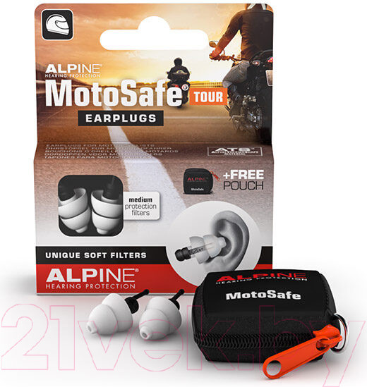 Изображение товара Набор берушей для мотоциклистов Alpine Hearing Protection MotoSafe Tour Minigrip / 111.23.110