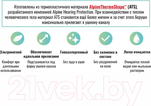 Изображение товара Беруши для музыкантов Alpine Hearing Protection MusicSafe Pro / 111.24.101 (прозрачный)