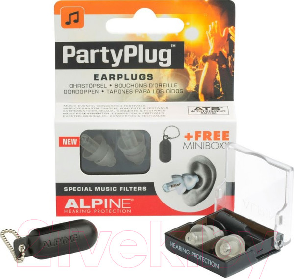 Изображение товара Беруши для музыкантов Alpine Hearing Protection PartyPlug / 111.21.653 (прозрачный)