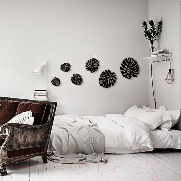 Изображение товара Декор настенный Arthata Листья Монстеры 50x200-B / 095-6 (черный)