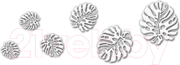 Изображение товара Декор настенный Arthata Листья Монстеры 30x120-V / 095-6 (белый)