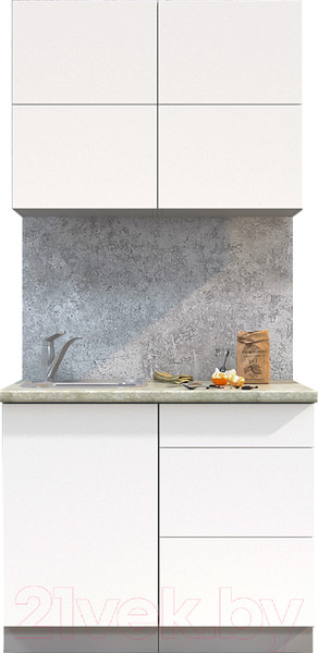 Изображение товара Кухонный гарнитур Interline Мила Матте 1.0 А (белый/белый/опал светлый)