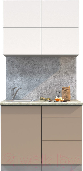 Изображение товара Кухонный гарнитур Интерлиния Мила Матте 1.0 А (белый/луна/опал светлый)