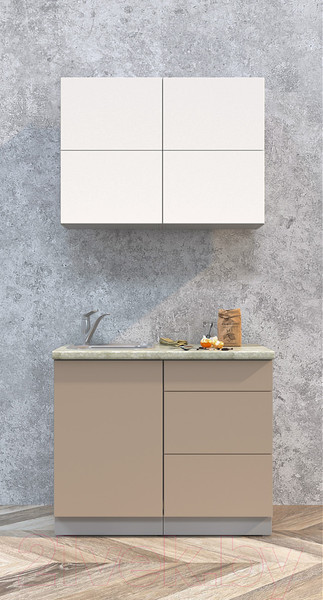 Изображение товара Кухонный гарнитур Интерлиния Мила Матте 1.0 А (белый/луна/опал светлый)