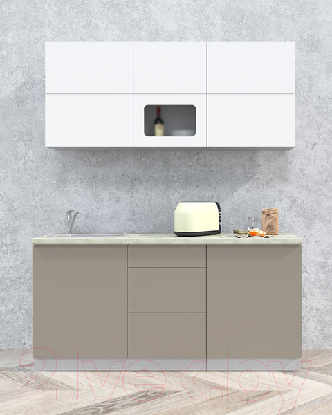 Изображение товара Кухонный гарнитур Интерлиния Мила Матте 1.7 А (белый/луна/опал светлый)