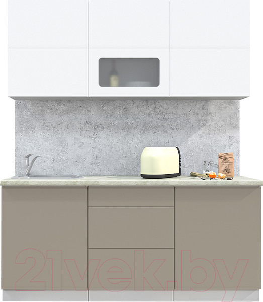 Изображение товара Кухонный гарнитур Интерлиния Мила Матте 1.8 А (белый/луна/опал светлый)