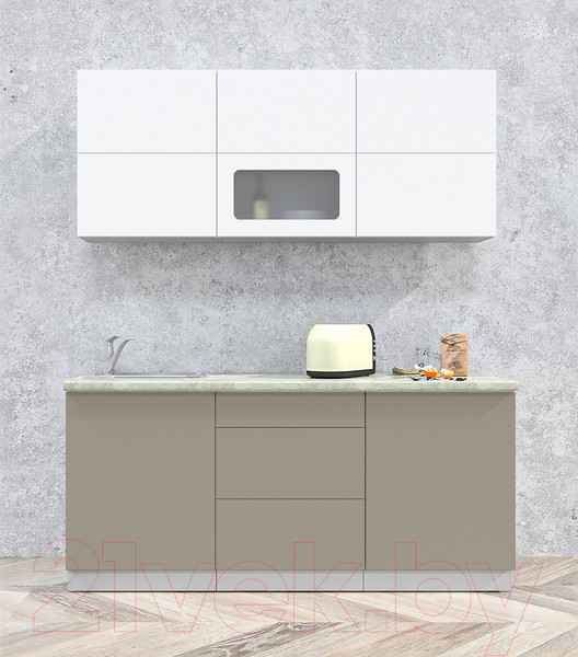 Изображение товара Кухонный гарнитур Интерлиния Мила Матте 1.8 А (белый/луна/опал светлый)