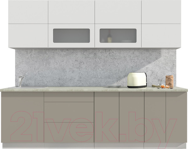 Изображение товара Кухонный гарнитур Интерлиния Мила Матте 2.6 А (белый/луна/опал светлый)