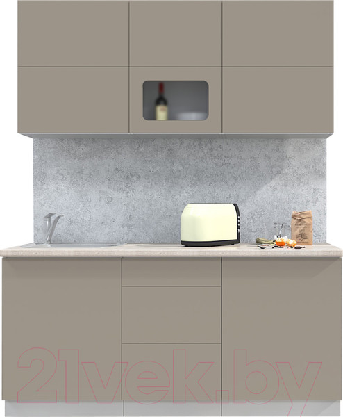 Изображение товара Кухонный гарнитур Интерлиния Мила Матте 1.7 А (луна/луна/травертин серый)