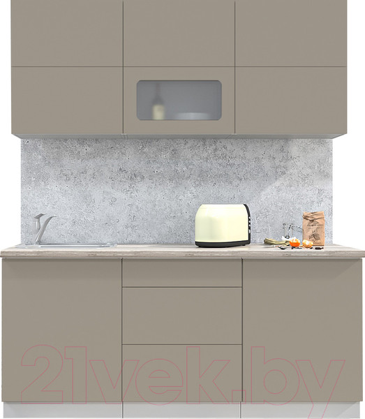 Изображение товара Кухонный гарнитур Интерлиния Мила Матте 1.8 А (луна/луна/травертин серый)