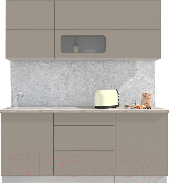 Изображение товара Кухонный гарнитур Интерлиния Мила Матте 1.9 А (луна/луна/травертин серый)