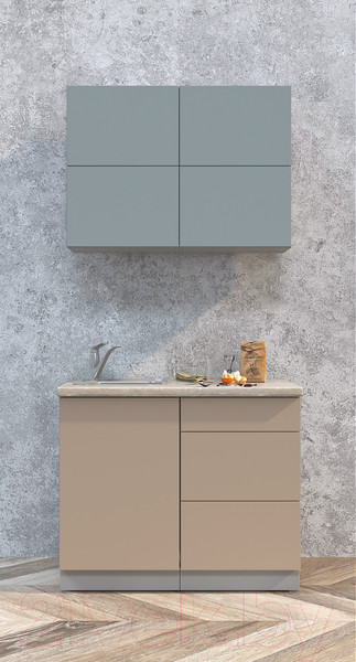 Изображение товара Кухонный гарнитур Интерлиния Мила Матте 1.0 А (океан/луна/травертин серый)