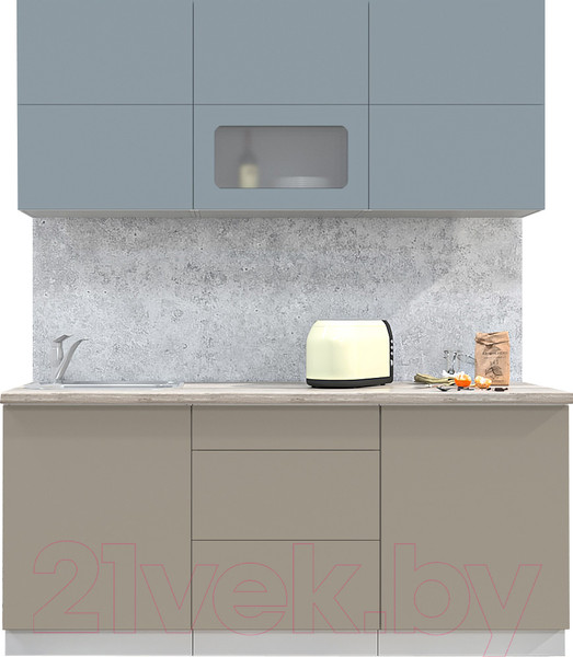 Изображение товара Кухонный гарнитур Интерлиния Мила Матте 1.8 А (океан/луна/травертин серый)