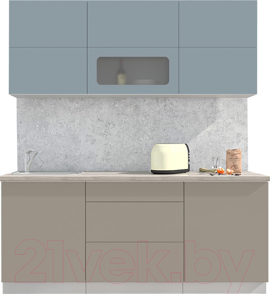 Изображение товара Кухонный гарнитур Интерлиния Мила Матте 1.9 А (океан/луна/травертин серый)