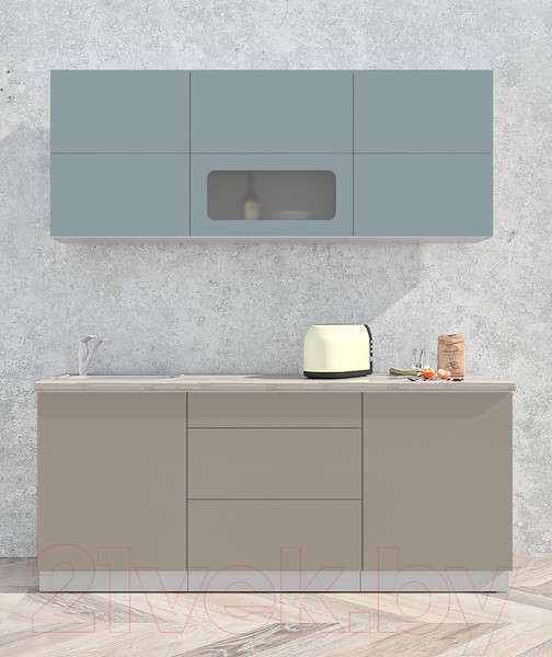 Изображение товара Кухонный гарнитур Интерлиния Мила Матте 1.9 А (океан/луна/травертин серый)