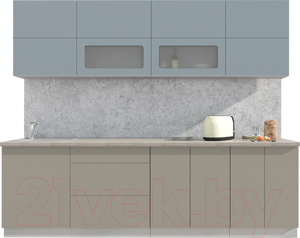 Изображение товара Кухонный гарнитур Интерлиния Мила Матте 2.6 А (океан/луна/травертин серый)