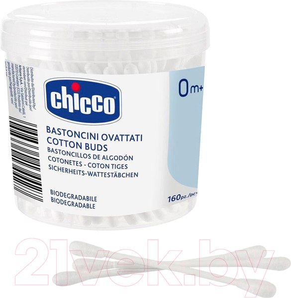 Изображение товара Ватные палочки Chicco Без ограничителя / 00010442000000  (160шт)