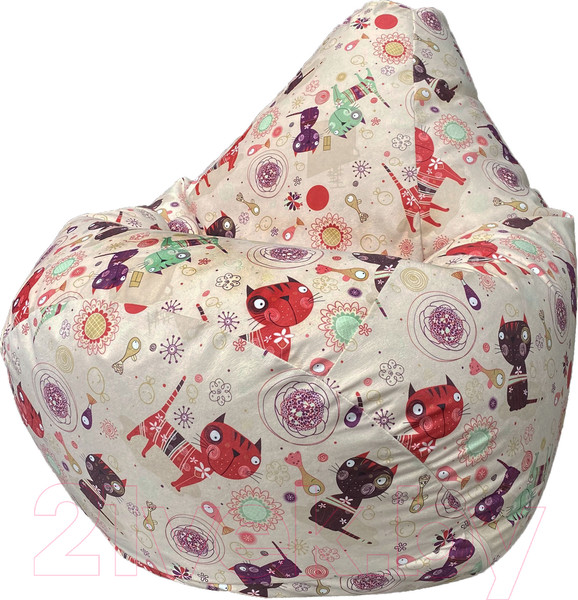 Изображение товара Бескаркасное кресло Flagman Груша Мега XXXL Г3.5-156 (Сats 01, бежевый)