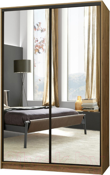 Изображение товара Шкаф-купе Рэйгрупп B 160 VVH Bromo РГ-10.01 (дуб велингтон/черный матовый)