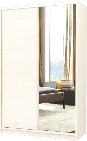 Изображение товара Шкаф-купе Рэйгрупп B 140 BBB Bromo РГ-11.02 (дуб бордо лайт/белый матовый)