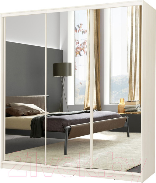 Изображение товара Шкаф-купе Рэйгрупп B 177 VVH Bromo РГ-09.01 (дуб бордо лайт/белый матовый)