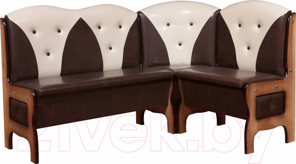 Изображение товара Уголок кухонный мягкий Анмикс Ладога 3д (кожзам темно-коричн/бежевый)