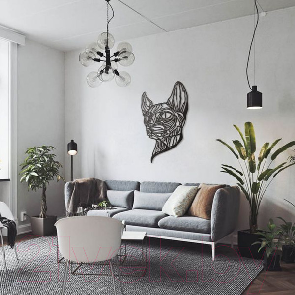 Изображение товара Декор настенный Arthata Сиамская кошка 30x40-B / 101-1 (черный)