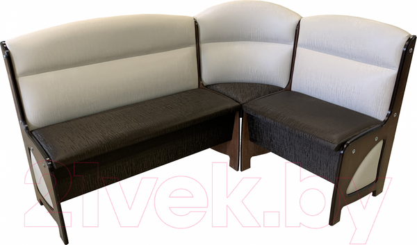 Изображение товара Уголок кухонный мягкий Анмикс Модерн (кожзам темно-коричневый/бежевый)