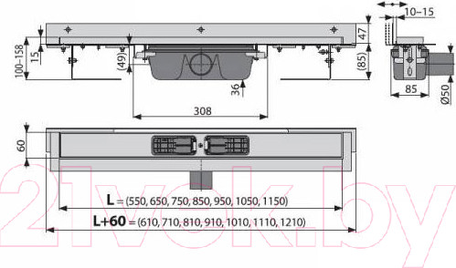 Изображение товара Трап для душа Alcadrain APZ4S-850