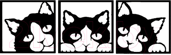 Изображение товара Декор настенный Arthata Три кота 130x40-B / 022-3 (черный)