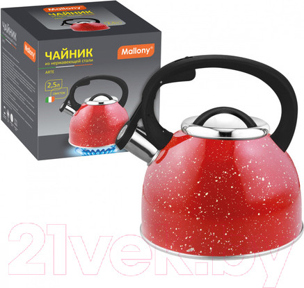 Изображение товара Чайник со свистком Mallony Arte 005174 (красный)