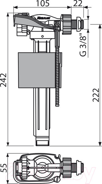 Изображение товара Арматура Alcadrain A160P-3/8"