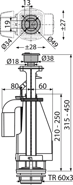 Изображение товара Спускной клапан Alcadrain A08A