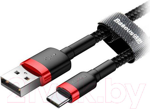 Изображение товара Кабель Baseus Cafule USB2.0 AM - Type-C 3А / CATKLF-B91 (1м, красный/черный)