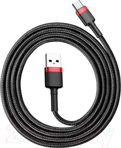 Изображение товара Кабель Baseus Cafule USB2.0 AM - Type-C 3А / CATKLF-B91 (1м, красный/черный)