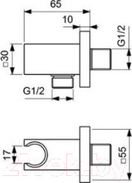 Изображение товара Подключение для душевого шланга Ideal Standard IdealRain BC771AA