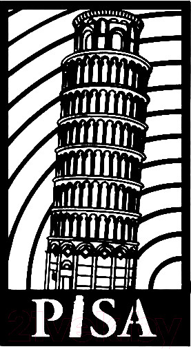 Изображение товара Декор настенный Arthata Пизанская башня 40x80-B / 107-1 (черный)