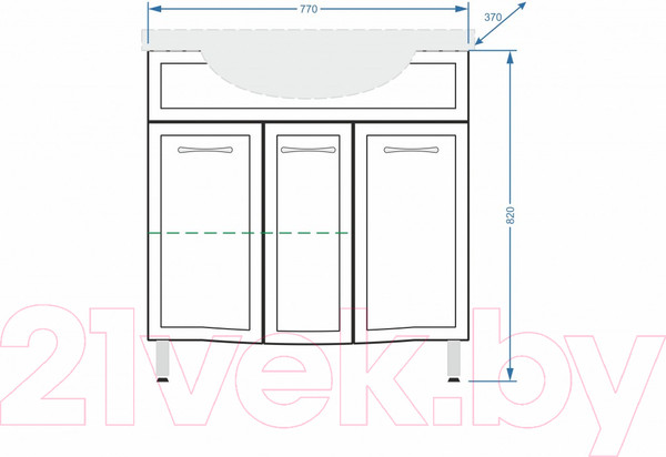 Изображение товара Тумба под умывальник Vako Венеция Эрика 80 / 10274