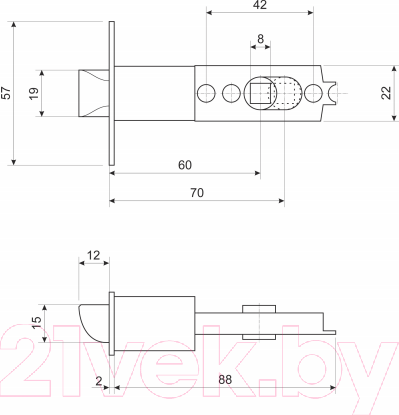 Изображение товара Защелка врезная Avers 8023-03-AB (бронза)
