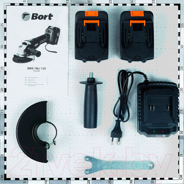 Изображение товара Угловая шлифовальная машина Bort BWS-18Li-125 (93722340)