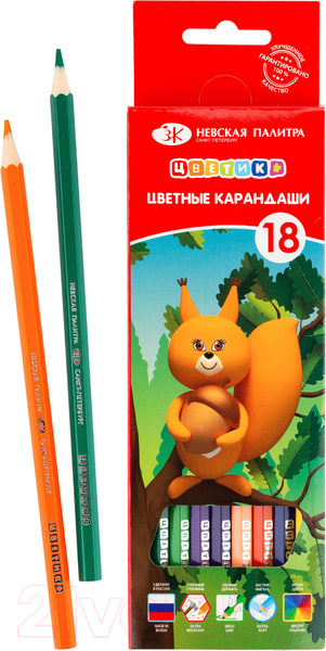 Изображение товара Набор цветных карандашей Цветик 37411402 (18цв)