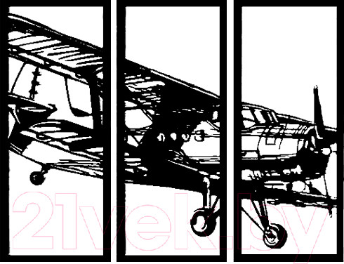 Изображение товара Декор настенный Arthata Братья Райт 75x100-B / 108-3 (черный)