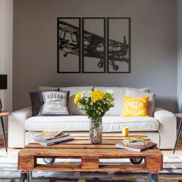 Изображение товара Декор настенный Arthata Братья Райт 95x130-B / 108-3 (черный)