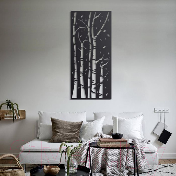 Изображение товара Декор настенный Arthata Березки 40x80-B / 111-1 (черный)