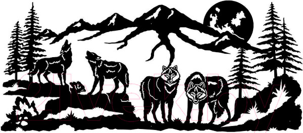 Изображение товара Декор настенный Arthata Звери 40x80-B / 117-1 (черный)