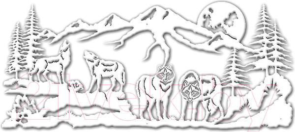 Изображение товара Декор настенный Arthata Звери 50x95-V / 117-1 (белый)