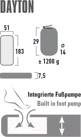 Изображение товара Туристический коврик High Peak Dayton / 41006 (темно-серый)