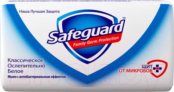 Изображение товара Мыло твердое Safeguard Классическое ослепительно белое (90г)