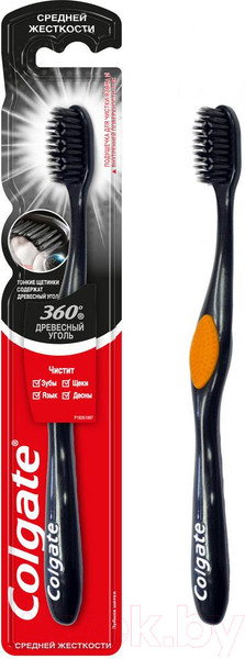 Изображение товара Зубная щетка Colgate 360 с древесным углем (зеленый)